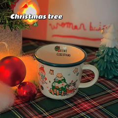 Christmas Graffiti Cat Mug Large Capacity Ceramic