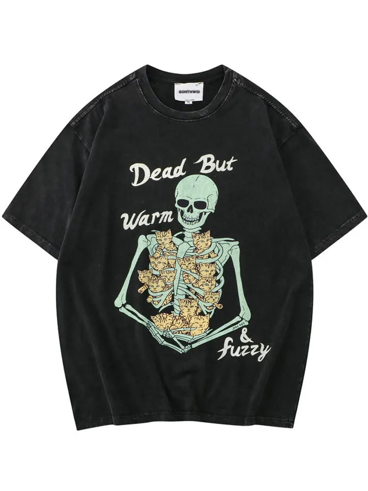 2024 Hip Hop T-Shirt Hip Hop Funny Skull Skeleton