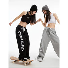 Autumn Gray Kpop Streetwear Korean Fashion Casual Sport Jogger Pants