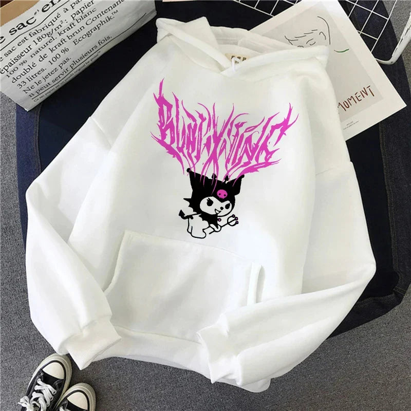 Y2K Gothic Hoodie Anime Cartoon Casual Pullover