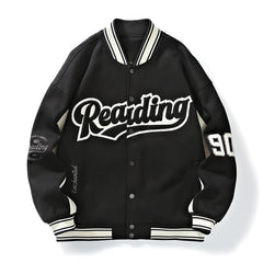 Men Hip Hop Print Pilot Baseball Jacket