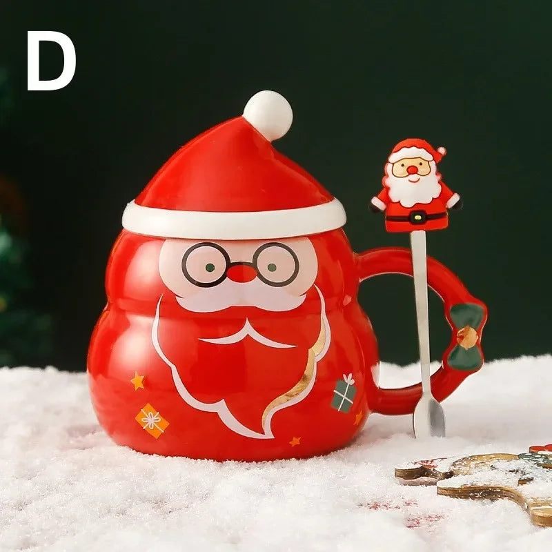 Christmas Ceramic Coffee Mug Style Cartoon Handgrip