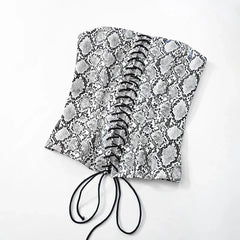 No Intro Needed Snake Print Lace Up Top