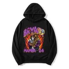 Bryan Three Peat "Tribute Print Cotton Hoodie Basketball Sports Neck