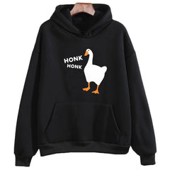 Honkus Ponkus Goose Print Hoodie Casual Comfort