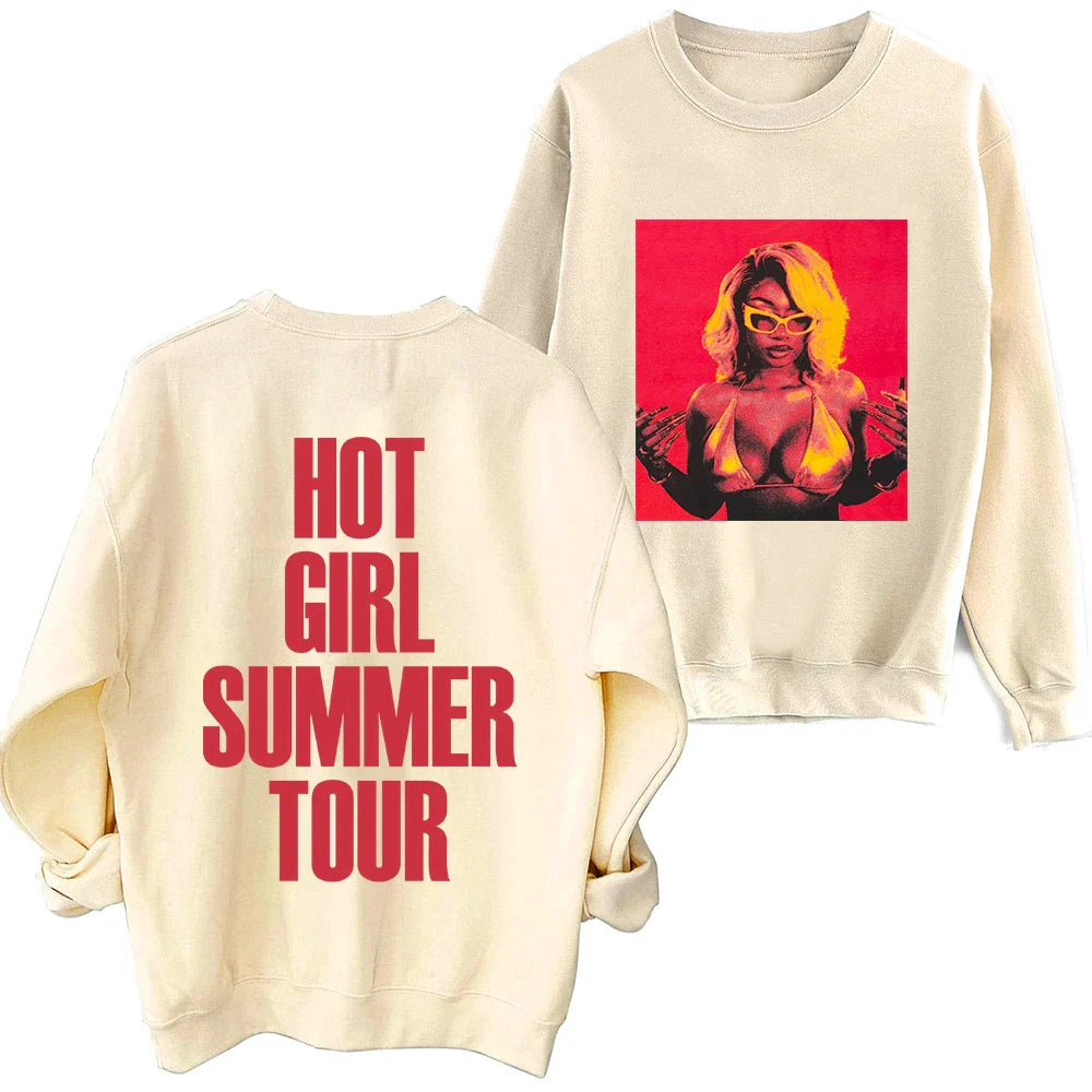 Hot Girl Summer Tour Round Neck Long Sleeve Sweatshirt