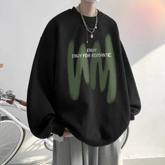 Sweatshirt Graffiti Printing Korean Style Loose Sweatshirt Casual