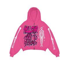 Y2K Devil Skull Hoodie Retro Chic Women's Cardigan Jacket
