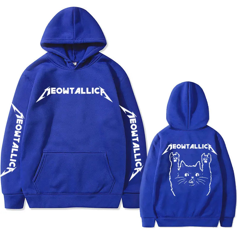 2024 Meowtallica Cat Rock Music Men Hoodies