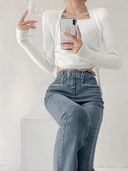 2023 Korean Y2K Butterfly Embroidered Jeans