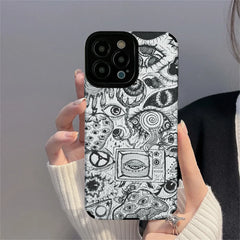 Spooky Horror Dense Eyes Pattern Phone Case For iPhone