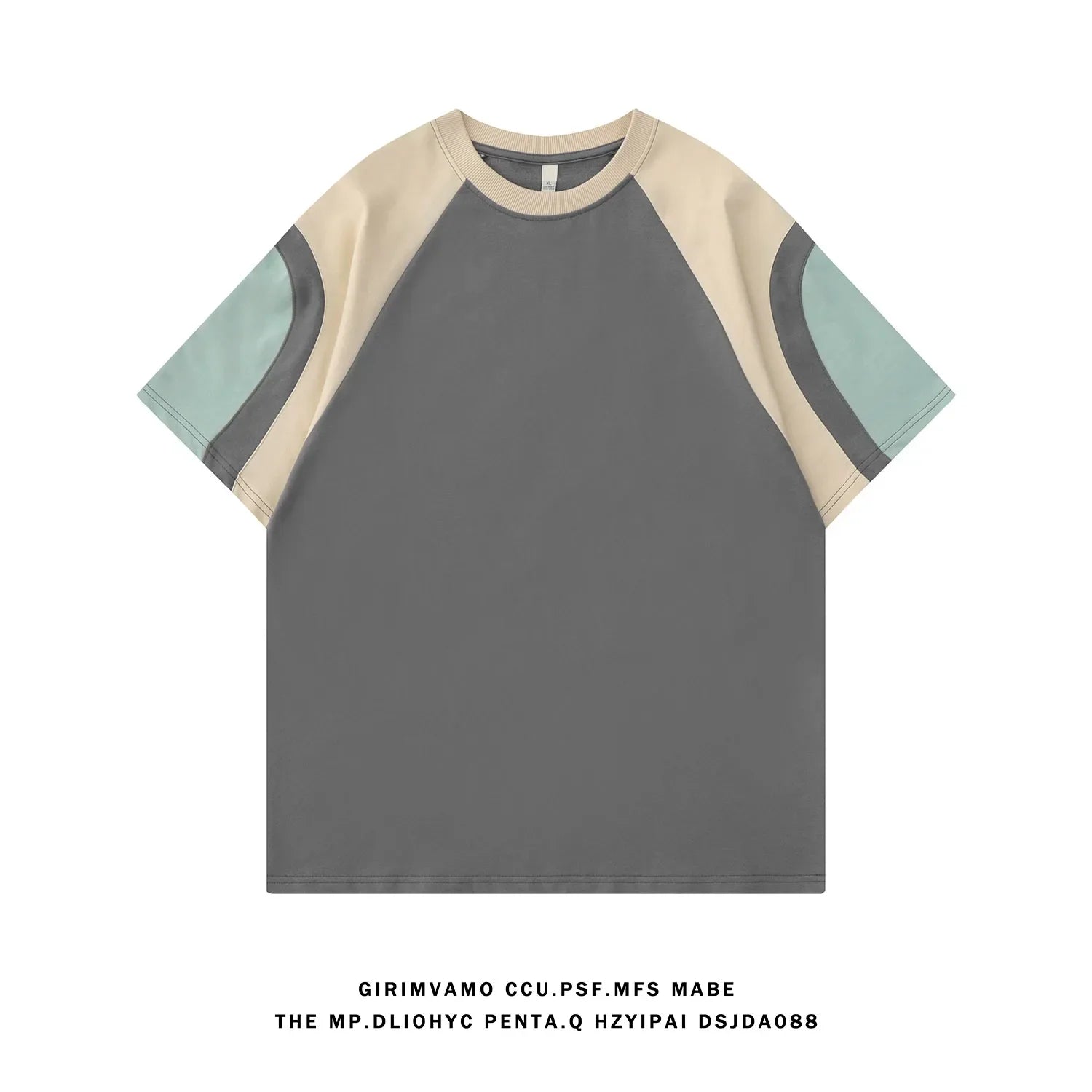 Summer Oversized Patchwork Tee Unisex American Short-Sleeve Top