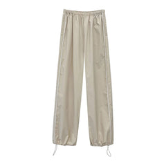 Y2K Baggy Cargo Pants for Women Drawstring Elastic Low Waist Loose