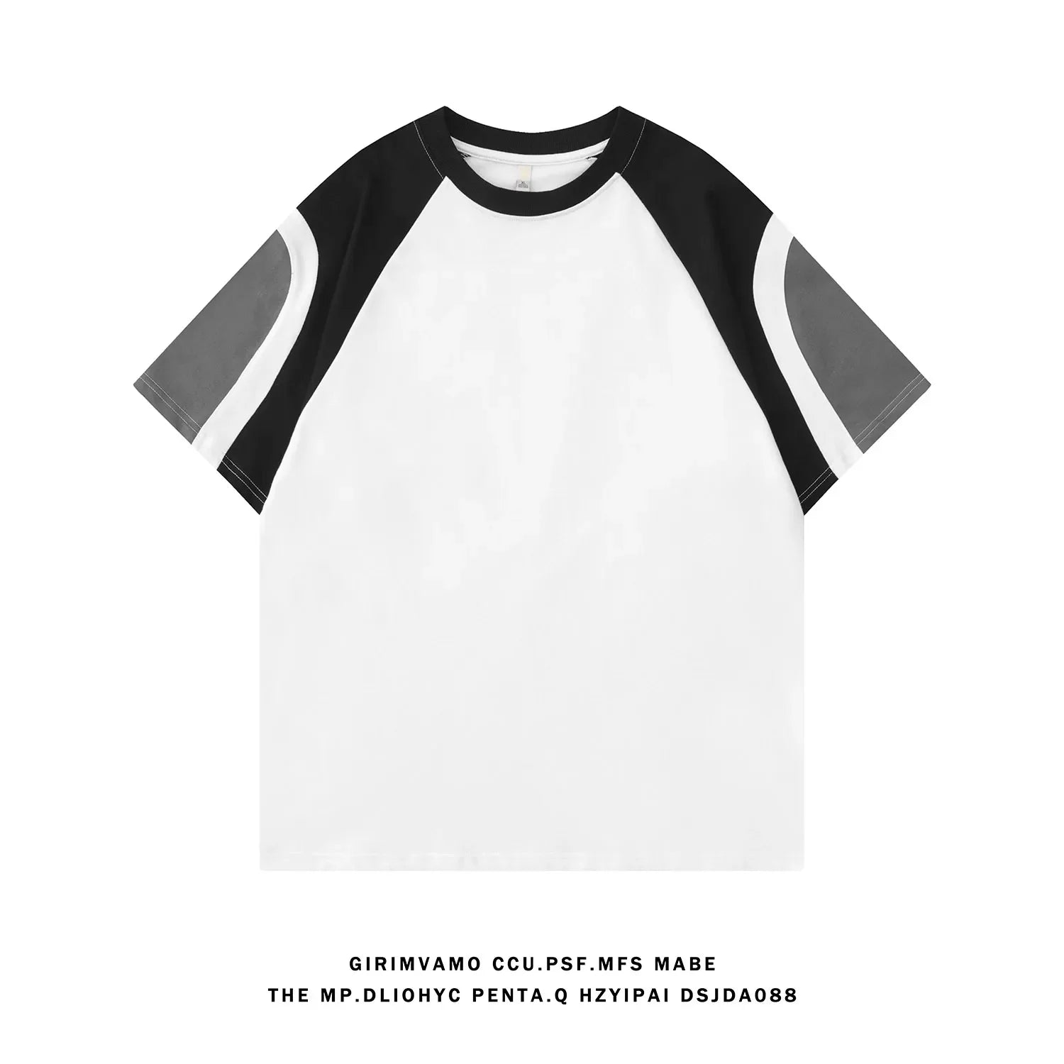 Summer Oversized Patchwork Tee Unisex American Short-Sleeve Top