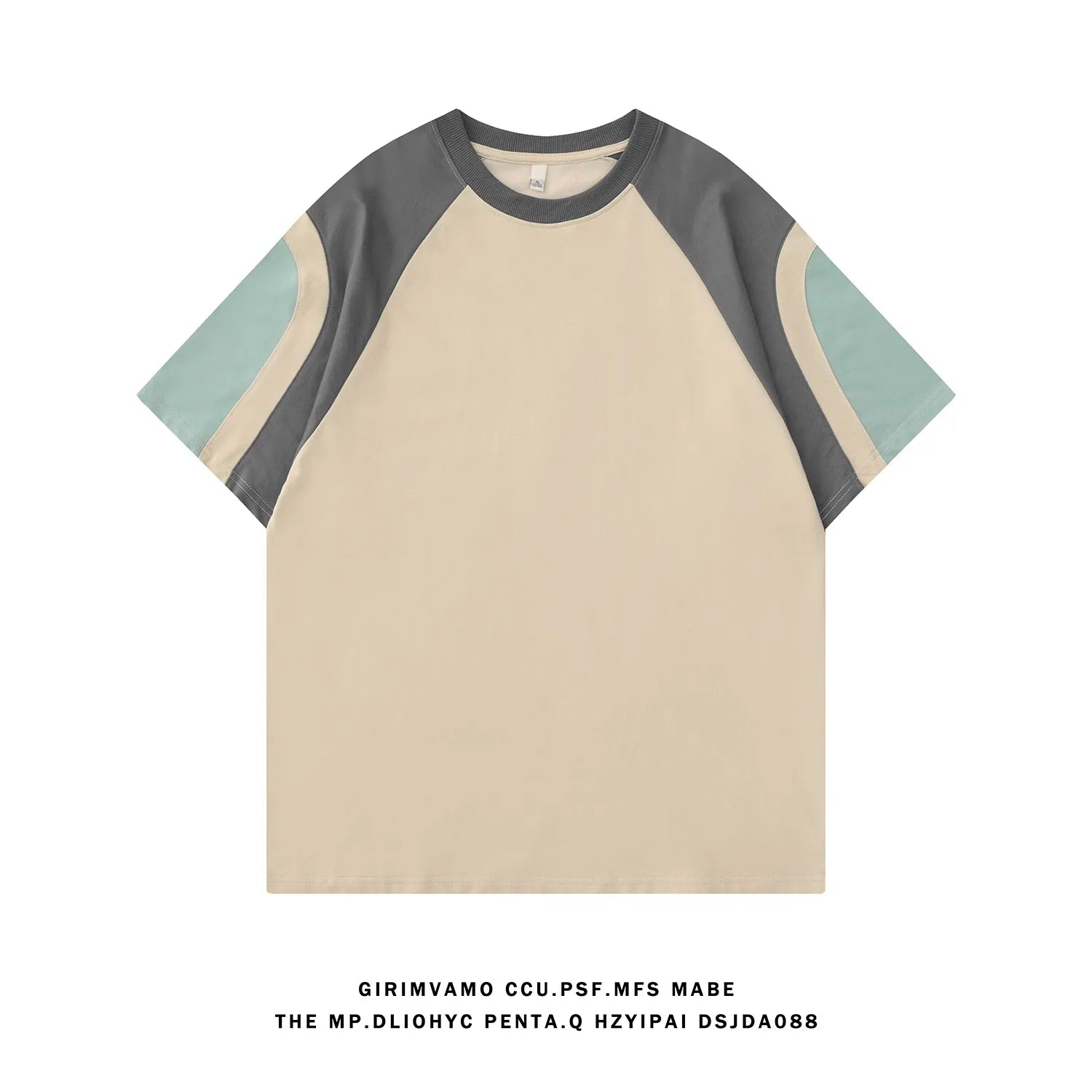 Summer Oversized Patchwork Tee Unisex American Short-Sleeve Top