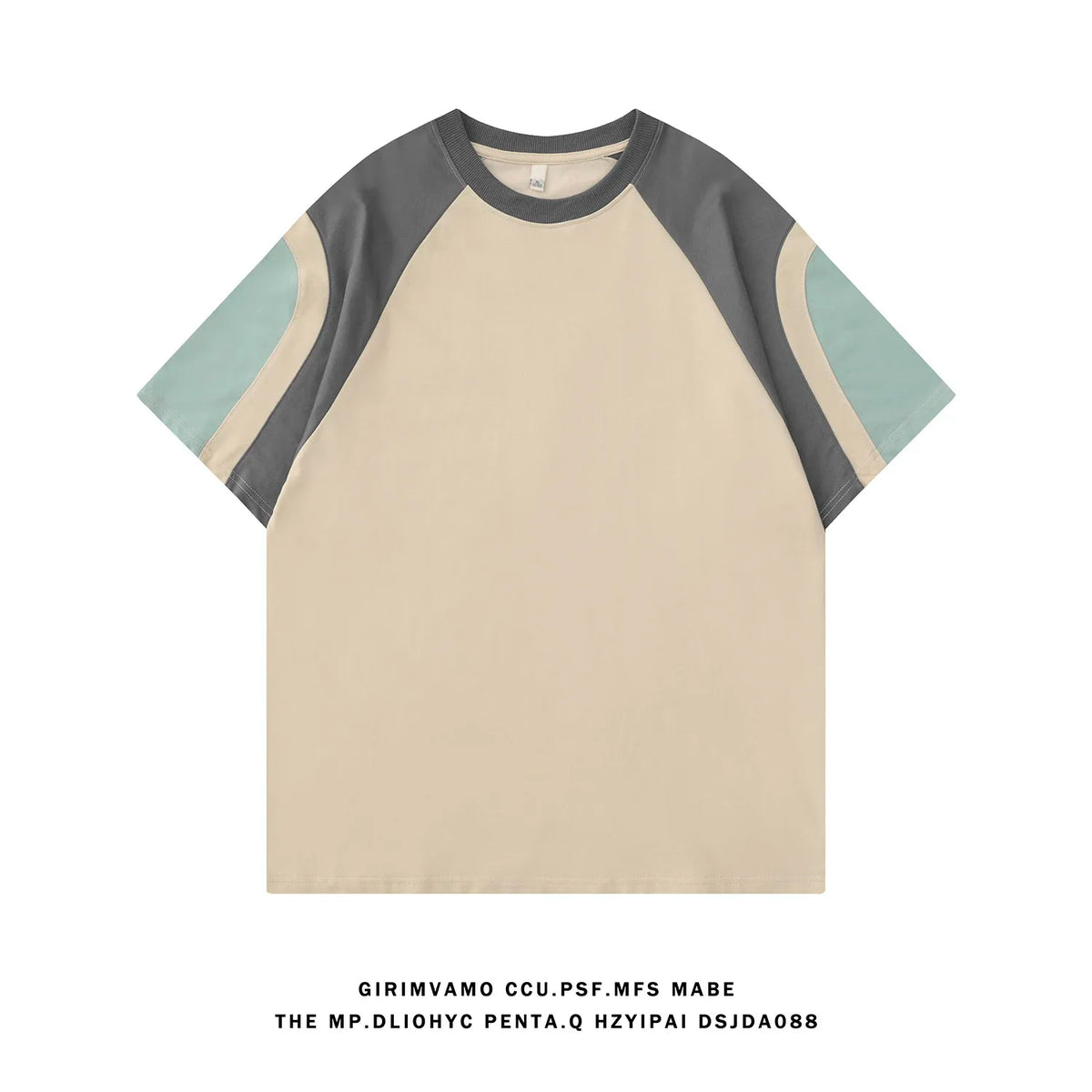 Summer Oversized Patchwork Tee Unisex American Short-Sleeve Top