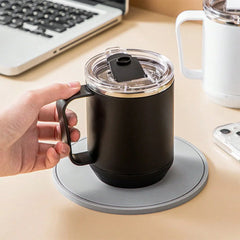 Leakproof Stainless Steel Coffee Mug with Straw - Ideal Kitchen Drinkware for Adults