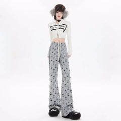 Y2K Cartoon Print Sweatpants Women Cute Kawaii loose Casual
