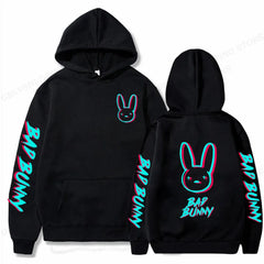 Bad Bunny Hoodie Men Fashion Hip Hop Rabbit Clothing Rapper