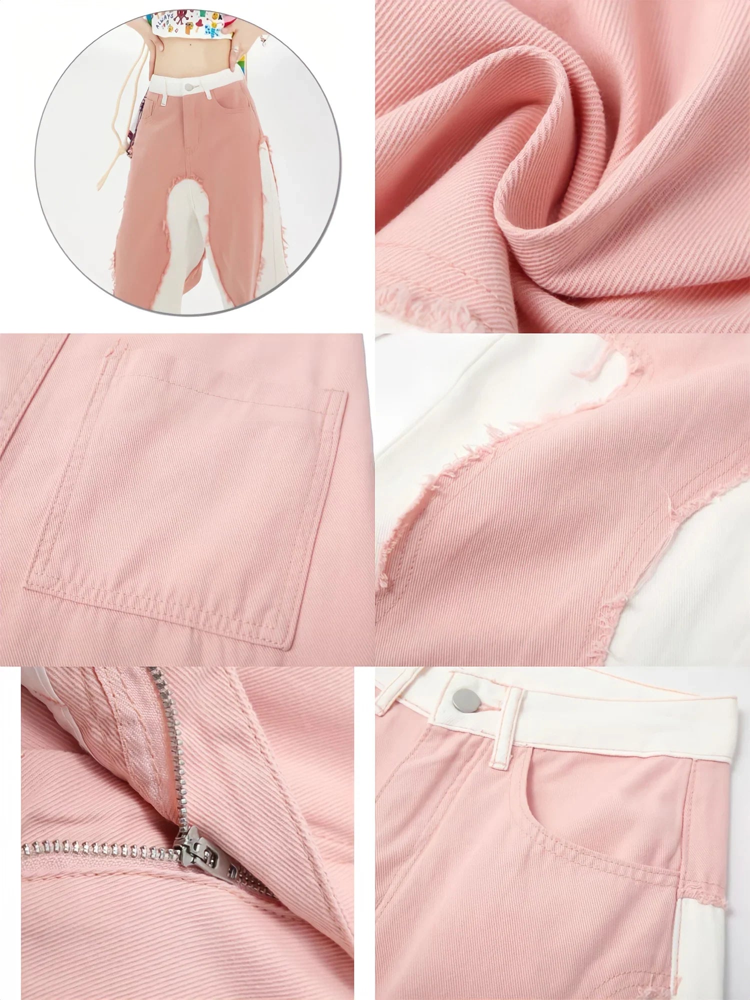 Y2k Harajuku style stitching retro high street casual loose wide-leg new streetwear trouser