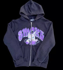 Women's Zipper Oversized Hoodie Anime Print Harajuku Retro