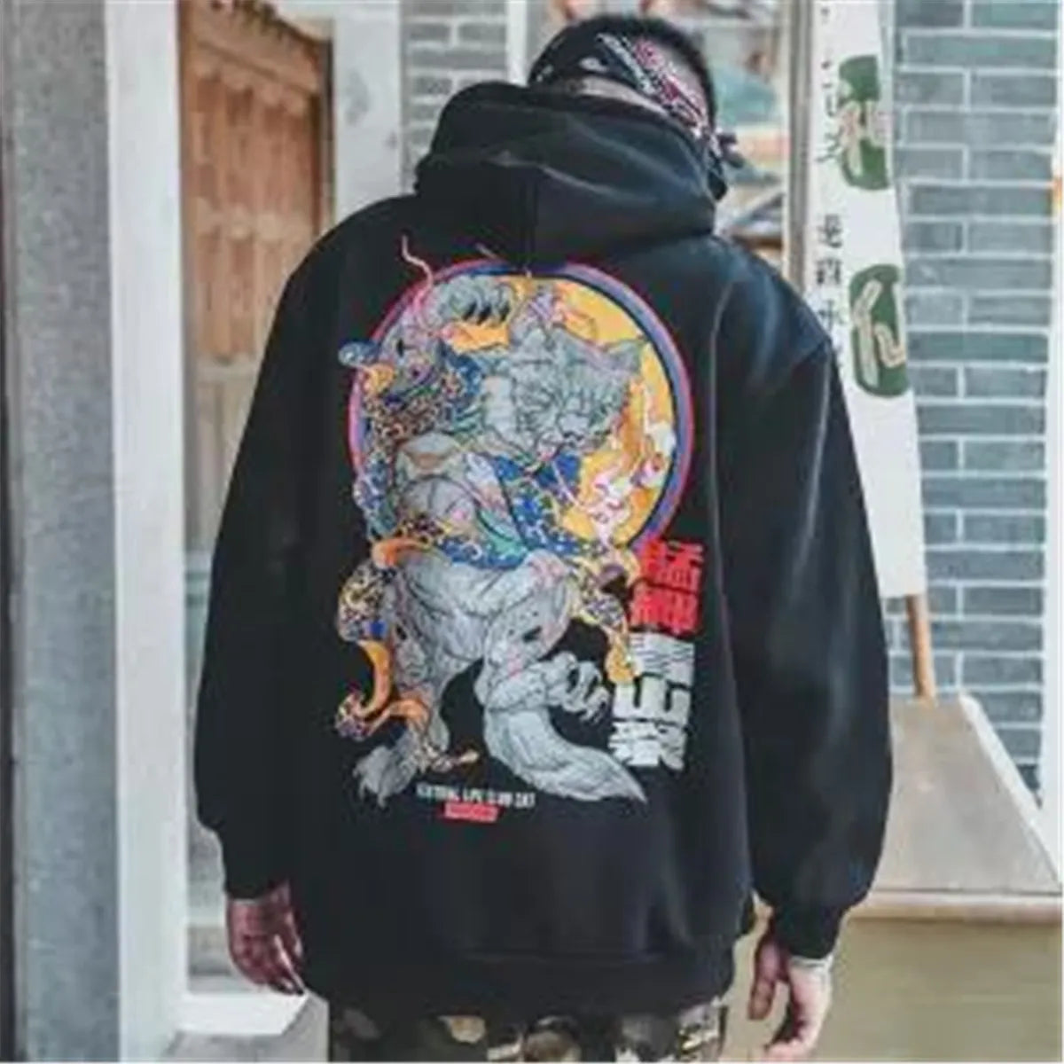 Men Hip Hop Hoodies Print Streetwear Tops