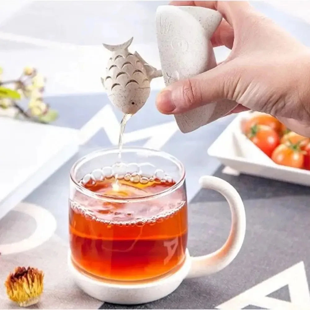 1Cup Tea Mug With Fish Infuser Strainer Filter Kitchen Drinkware Teaware