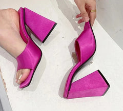 Triangle Block Mule Heels