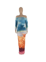 Ocean Breeze Off The Shoulder Maxi Dress