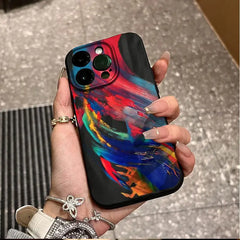 Color splashing ink phone case for iPhone  Soft silicone anti-drop and shock-proof bag