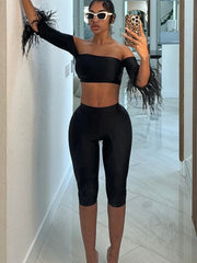 Ali Feather Short Set