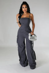 I'll Tell You Later Pocket Jumpsuit