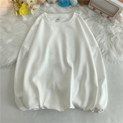 Men's Round Neck Fashion Sweatshirts Privathinker Korean Clothing Solid Color, Large Size Pullovers, Streetwear Male Hoodies
