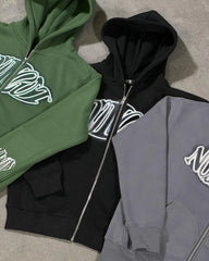 Zip Up Hoodie Y2K Zipper Sweatshirt Harajuku Hip Hop Oversized Graphic Print  Streetwear