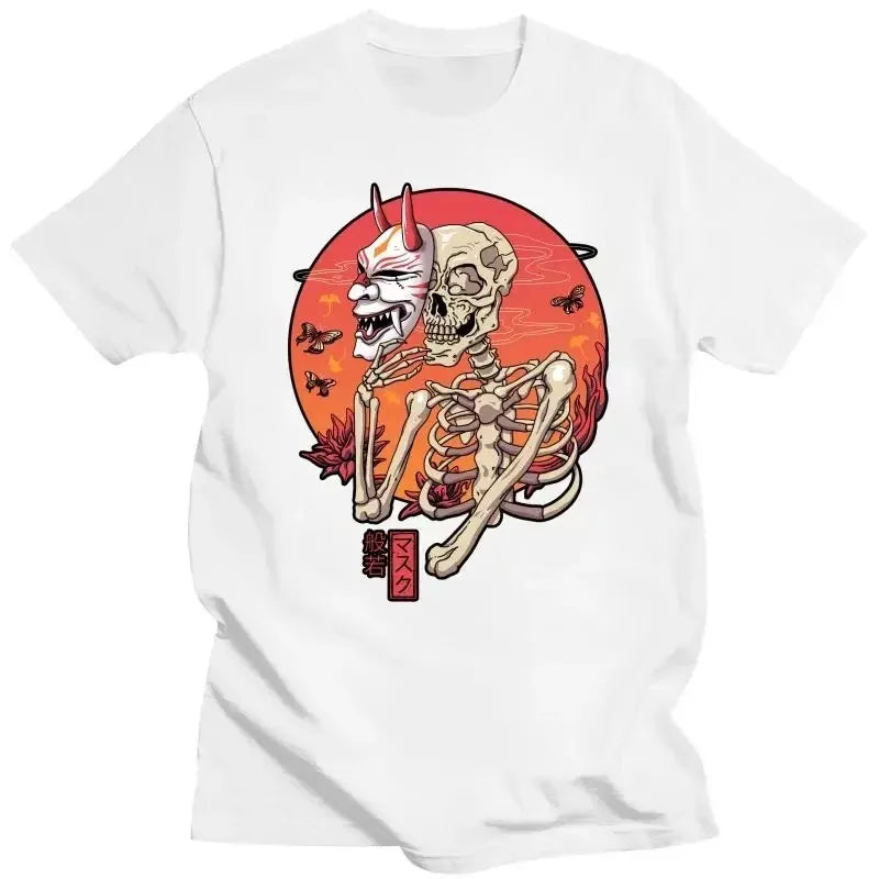 2024 Hannya Yokai Mask Cotton T-Shirt: Unisex Fashion Tee