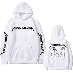 2024 Meowtallica Cat Rock Music Men Hoodies