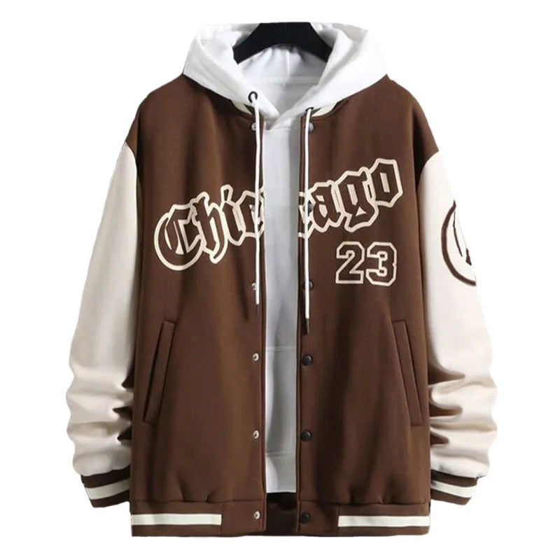 Men's Autumn Jacket Coat Letter Printed Baseball