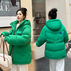 2023 Winter Women Oversized New Parkas Jackets : Casual Thick Warm Hooded Pattern Coat