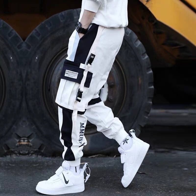 Joggers Cargo Pants for Men Casual Hip Hop Color Sweatpants Streetwear