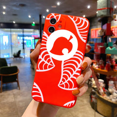 Cartoon Animal Crossing Phone Case for IPhone Leaf Pattern Soft Silicone