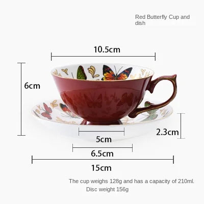 Creative Butterfly Flower Mug Set: Safe Bone China Cup for Home & Office