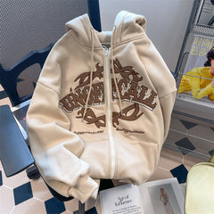 Hoodie Women Clothes Full Gothic Web Sweatshirt Grunge Oversized