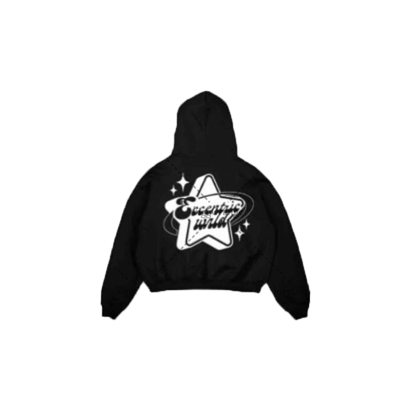 Y2K Star Letter Printed Pullovers Trendy European and American Hoodies for a Stylish Look