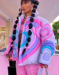 Pink Bobby Heart Bubble Coat