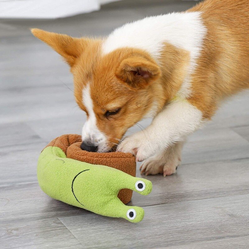 Snail Squeaky Plush Dog Snuffle Toy