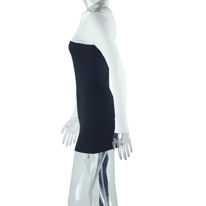 Your Invited Black And White Mini Dress