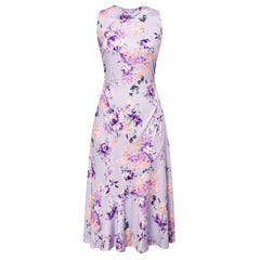 Sleeveless Women Dress Floral Printed