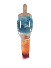 Ocean Breeze Off The Shoulder Maxi Dress