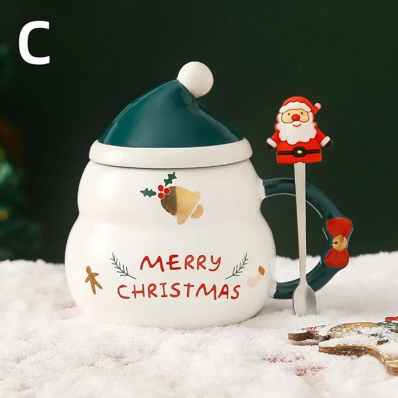 Christmas Ceramic Coffee Mug Style Cartoon Handgrip