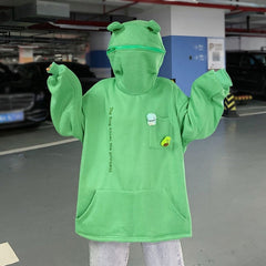 Hoodies Woma Black Green Korea Aesthetic Women